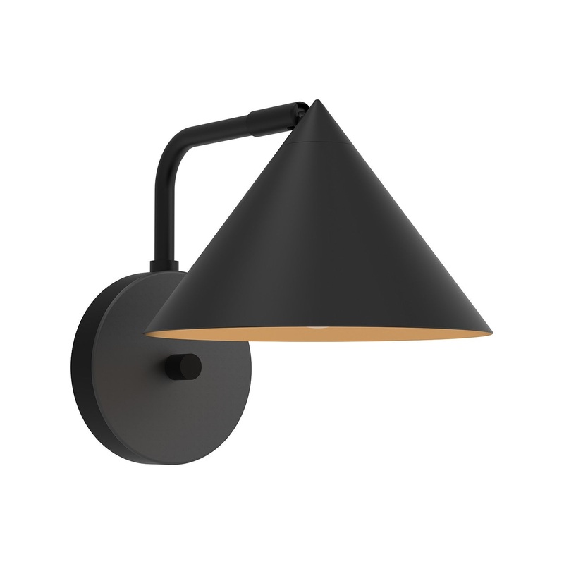One Light Wall Sconce from the Remy Collection in Brushed Gold|Matte Black|White Finish by Alora