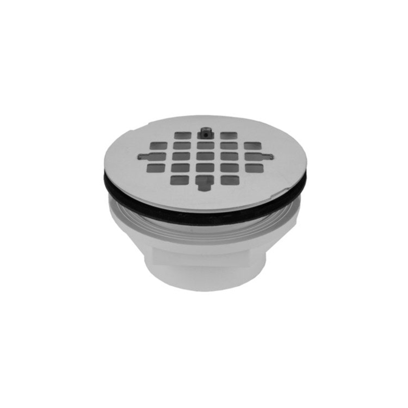 Shower Drain Rubber Seal Snap in Drain Plate 4-1/4 Inch Matte Black PVC/Stainless Steel for Fits 2″ PVC