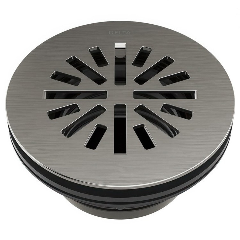 Shower Drain Tile-In Round 4 Inch Black Stainless PVC/Brass
