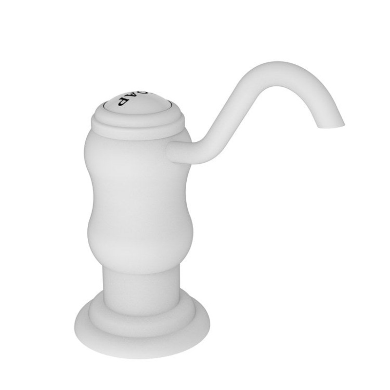 Soap Dispenser Chesterfield Matte White Deck Plastic Brass Pump Spout 8 Ounce Length 2-15/16 Inch