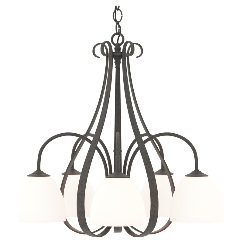 Sweeping Taper 5-Arm Chandelier Natural Iron