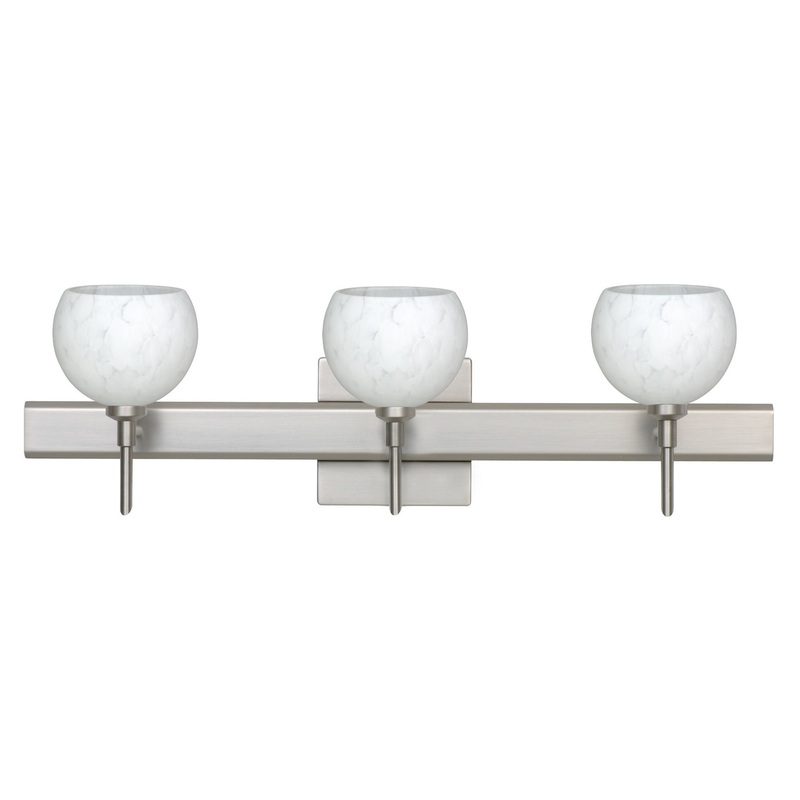 Three Light Wall Sconce from the Palla Collection in Satin Nickel Finish by Besa
