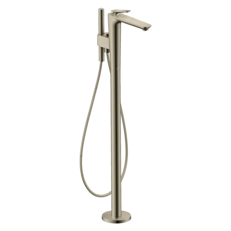 Tub Filler Trim Citterio C 1 Lever Cubic Cut Polished Nickel WaterSense Freestanding 6.2 Gallons per Minute