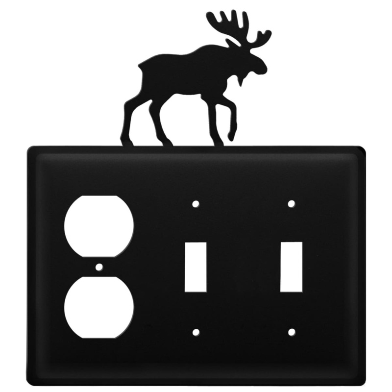 Village Wrought Iron EOSS-19 Triple Moose Single Outlet and Double Switch Cover CUSTOM Product