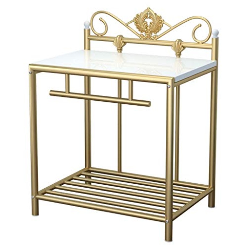 Xinxinchaoshi Comodino Europeo Ferro battuto Comodino personalit Semplice Comodino Camera da Letto Piccola scrivania Governo di immagazzinaggio Creativa Locker Tavolino da Divano (Color : Gold)