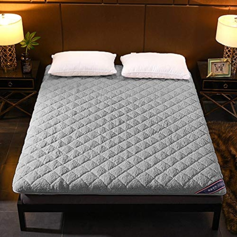 ZAGO Pieghevole Roll Up Materasso Cuscino Pieghevole Mats Futon Mobili Pavimento Pieno Futon Materassi per Piano allievo Che Dorme (Color : Gray, Size : 100x200cm)