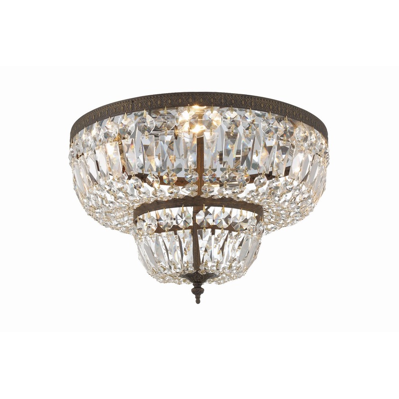 Crystorama 718-EB-CL-S Ceiling Mount Four Light Flush Mount English Bronze