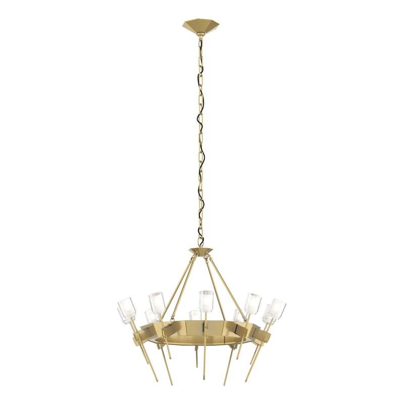 Echo 10-Light Circular Chandelier Modern Brass