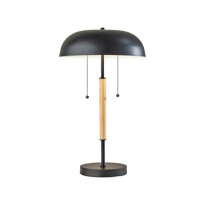 Everett Table Lamp Natural Wood & Black