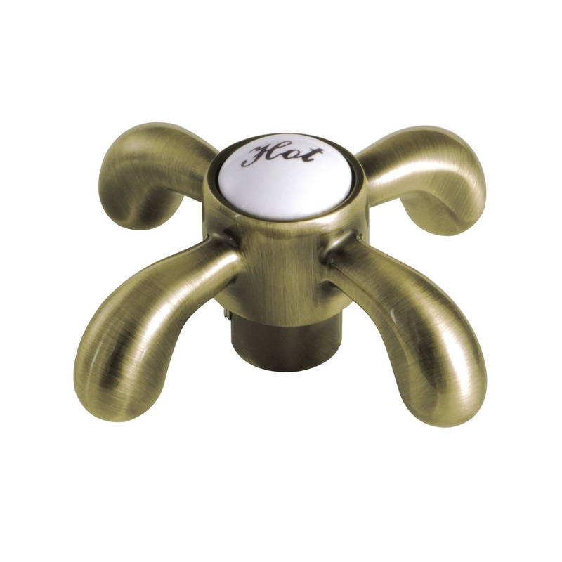 French Country KSH7983TXH Hot Metal Cross Handle, Antique Brass