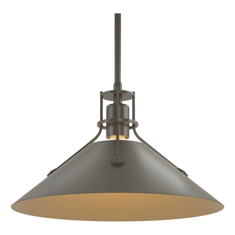 Henry Medium Steel Shade Pendant Dark Smoke Dark Smoke