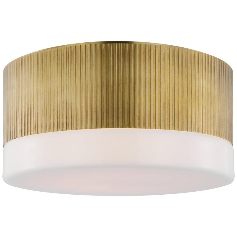 LED Flush Mount from the Ace Collection in Hand-Rubbed Antique Brass Finish by Visual Comfort Signature