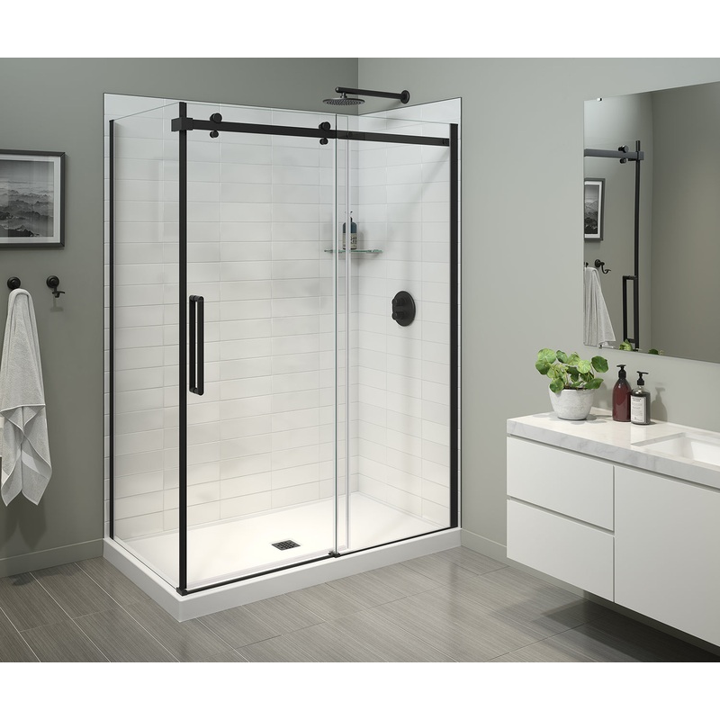 MAAX 134951-900-340-000 Halo Pro 60 x 32 x 78 3/4 in Sliding Shower Door for Corner Installation with Clear glass in Matte Black
