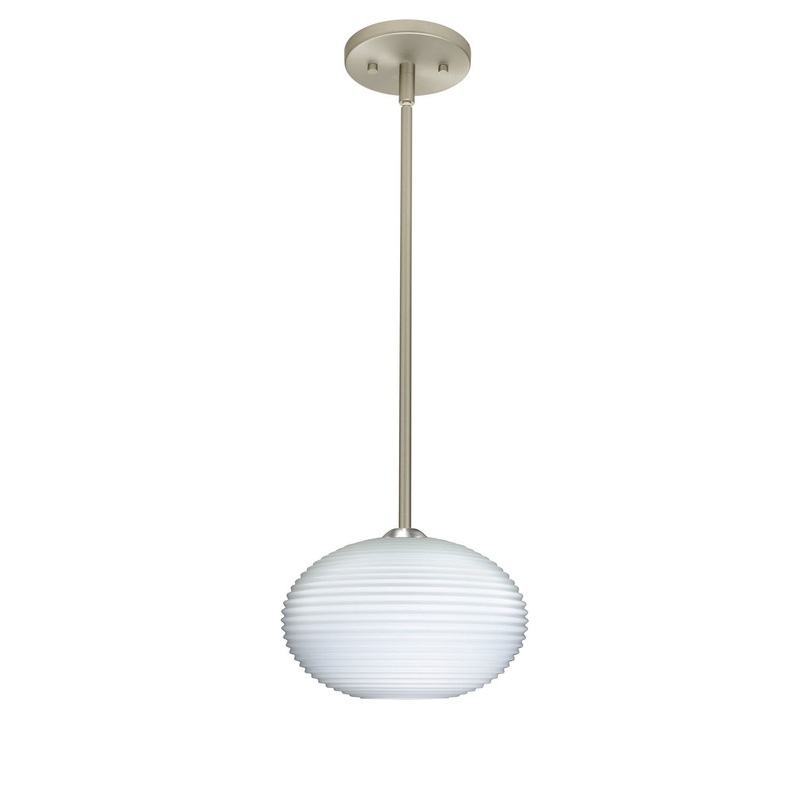 One Light Pendant from the Pape Collection in Satin Nickel Finish by Besa