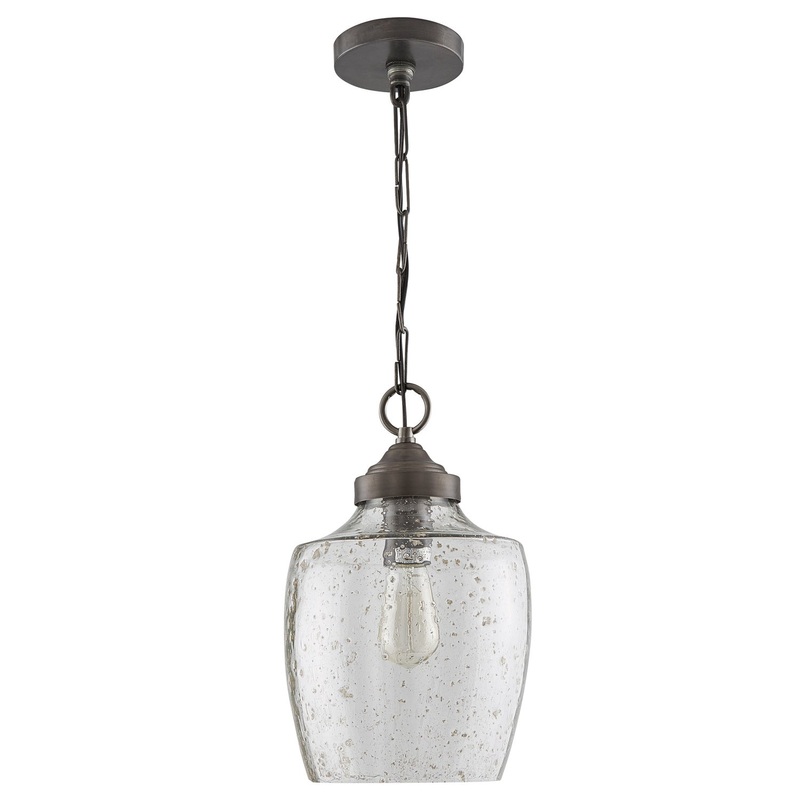 One Light Pendant from the Stoney Collection in Dark Pewter Finish by Capital Lighting