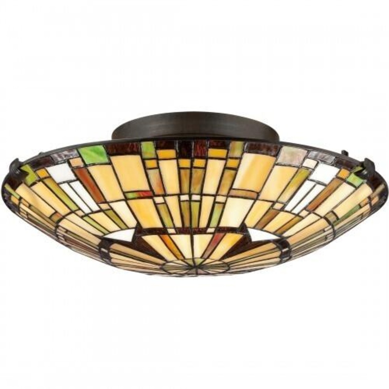 Quoizel TF1408SVB Reed Flush mount  tiff vintage bronze 17″d Flush Mount