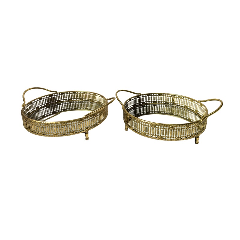 Tessa Round Tray – Set of 2 – Gold