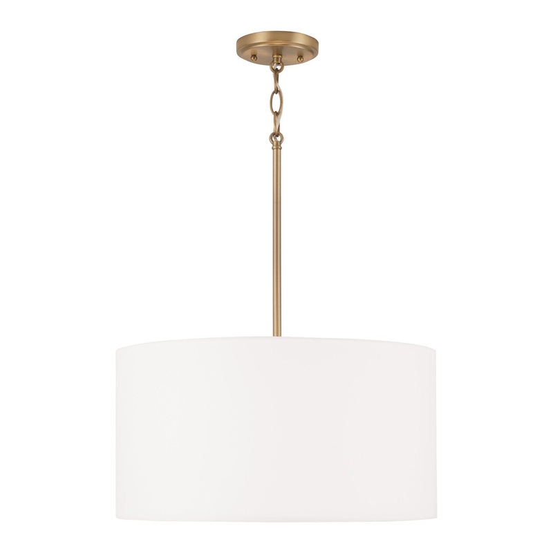Three Light Pendant from the Alan Collection in Aged Brass Finish by Capital Lighting