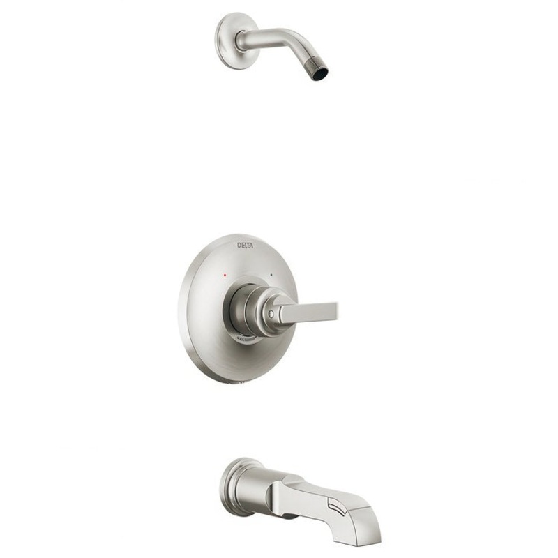 Tub and Shower Trim Monitor Tetra 14 Series Less Handle Lumicoat Stainless WaterSense ADA 1.75 Gallons per Minute