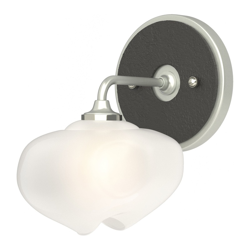 Ume 1-Light Curved Arm Bath Sconce Vintage Platinum Black