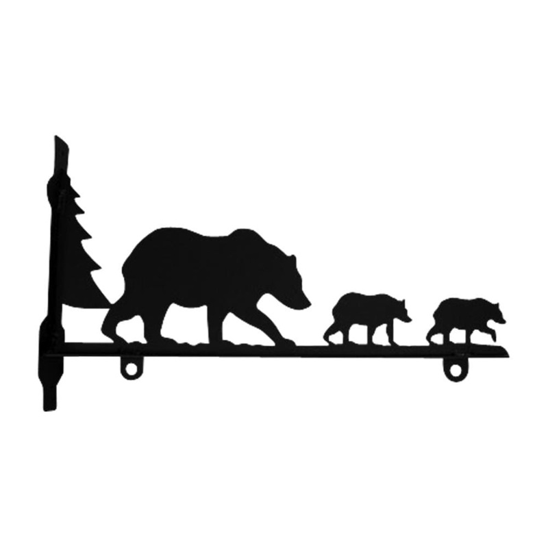 Village Wrought Iron SGB-221-36 Bear Family Sign Bracket 36 Inch