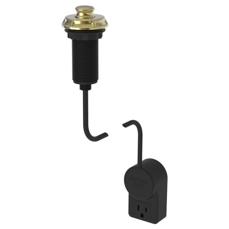 Air Activation Switch Gavin Disposer with Power Adapter Polished Brass Uncoated Living Brass