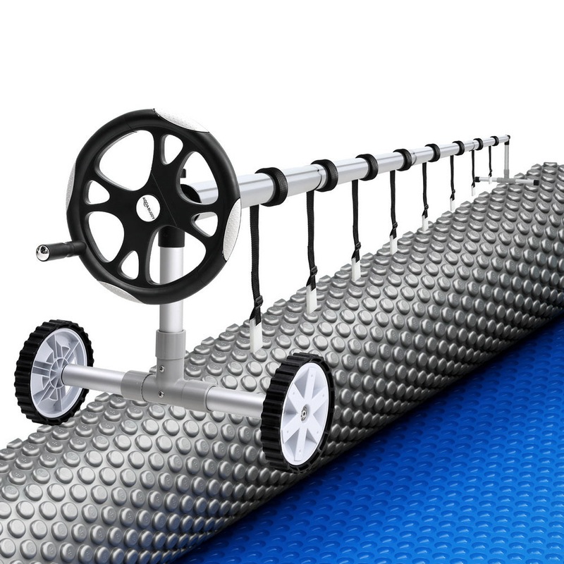 Aqua Buddy Pool Cover 600 Micron 11×6.2m w/ Roller 6.55m Swimming Pools Solar Blanket