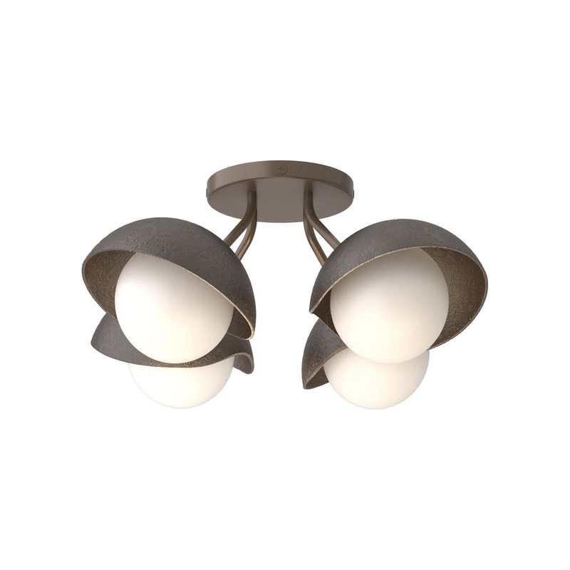 Brooklyn 4-Light Single Shade Semi-Flush Bronze Oil Rubbed Bronze