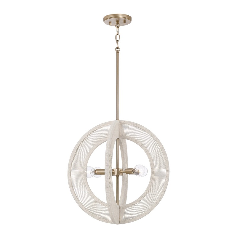 Four Light Pendant from the Delaney Collection in Matte Brass Finish by Capital Lighting
