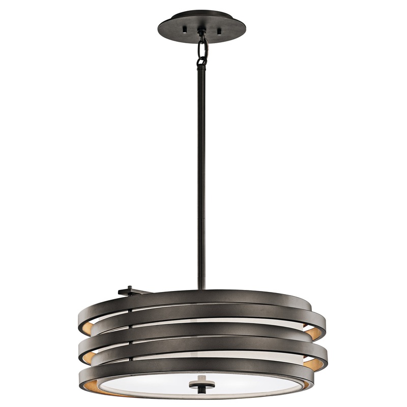 Kichler 43301OZ Three Light Pendant, Olde Bronze