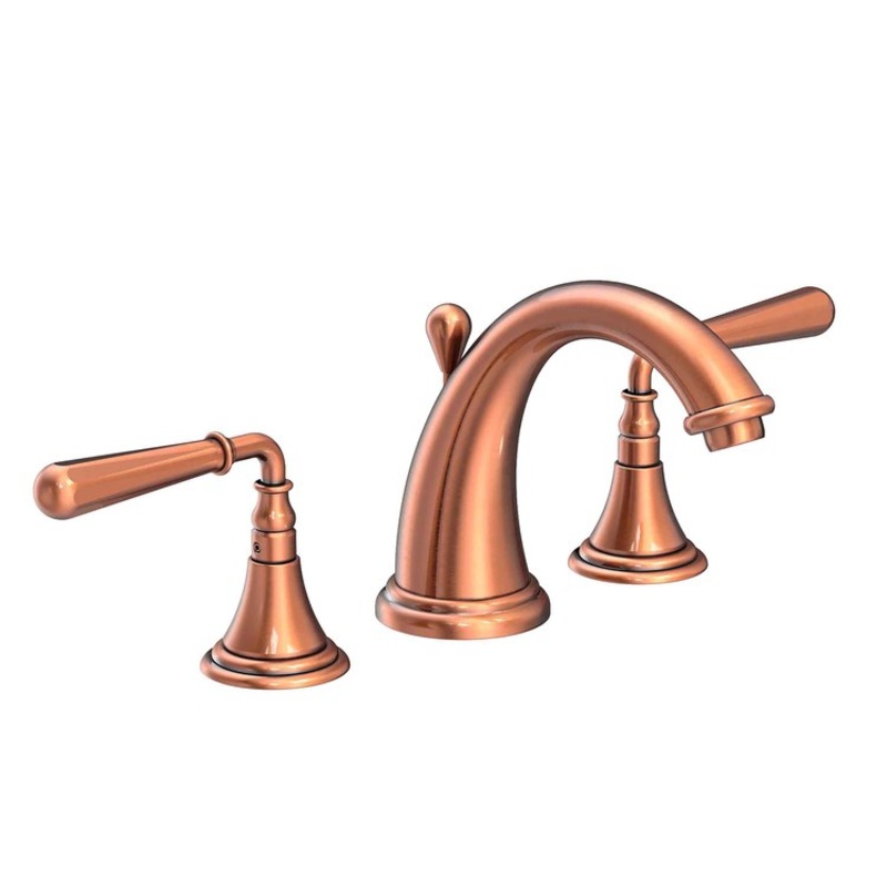 Lavatory Faucet Bevelle Widespread 8 to 20 Inch Spread 2 Lever ADA Antique Copper 1.2 Gallons per Minute Brass Spout Height 4-1/8 Inch