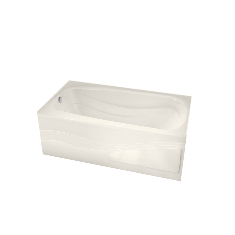 MAAX 102201-000-007-001 Tenderness 6032 Acrylic Alcove Left-Hand Drain Bathtub in Biscuit