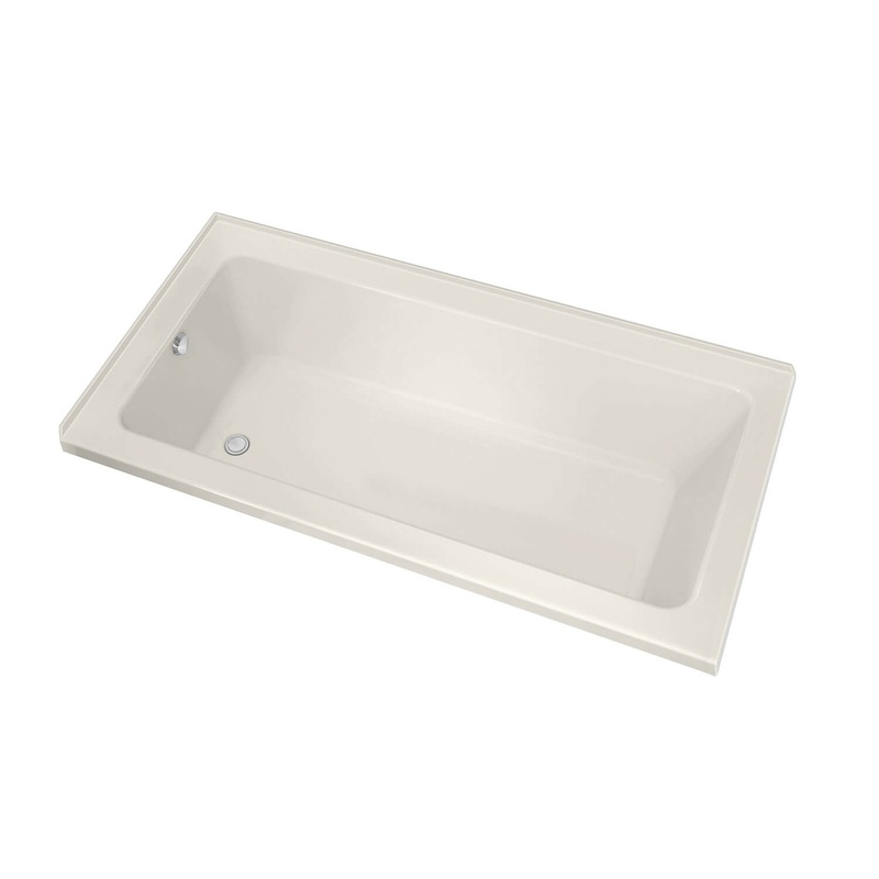 MAAX 106205-L-000-007 Pose 6632 IF Acrylic Corner Left Left-Hand Drain Bathtub in Biscuit