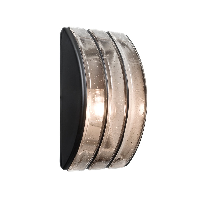 One Light Outdoor Wall Sconce from the Costaluz Aqua Collection in Black Finish by Besa