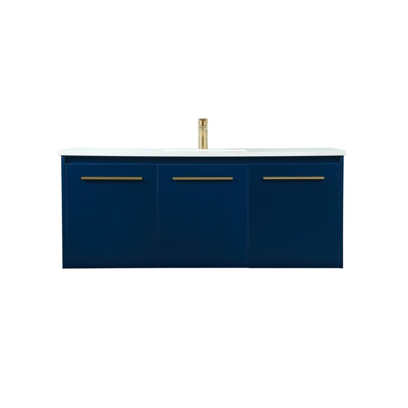 Single Bathroom Vanity from the Penn Collection in Blue Finish by Elegant Lighting