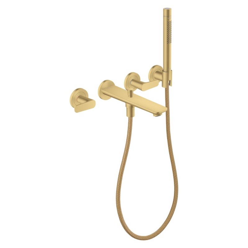 Tub Filler Trim Citterio C 2 Lever Brushed Gold Optic WaterSense 8 Inch Spread Wall Mount 5.3 Gallons per Minute