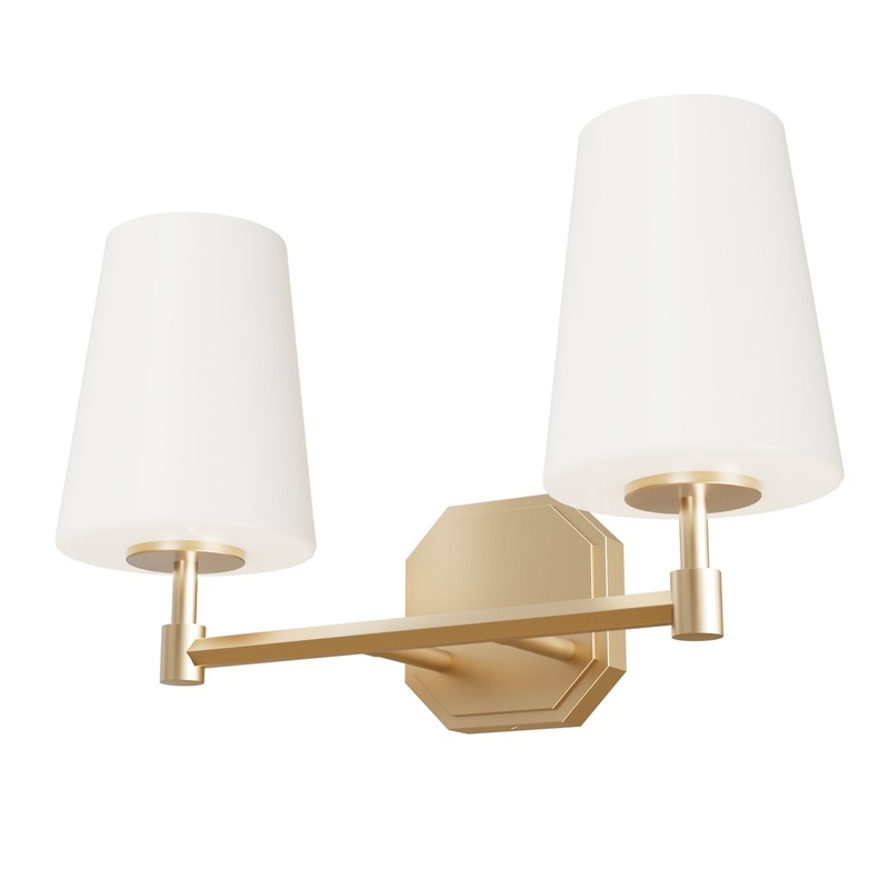 Two Light Vanity from the Nolita Collection in Alturas Gold Finish by Hunter