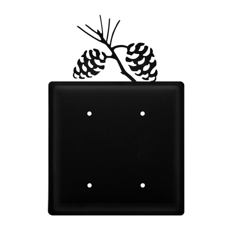 Village Wrought Iron ECC-89 Double Pinecone Double Elec Cover CUSTOM Product