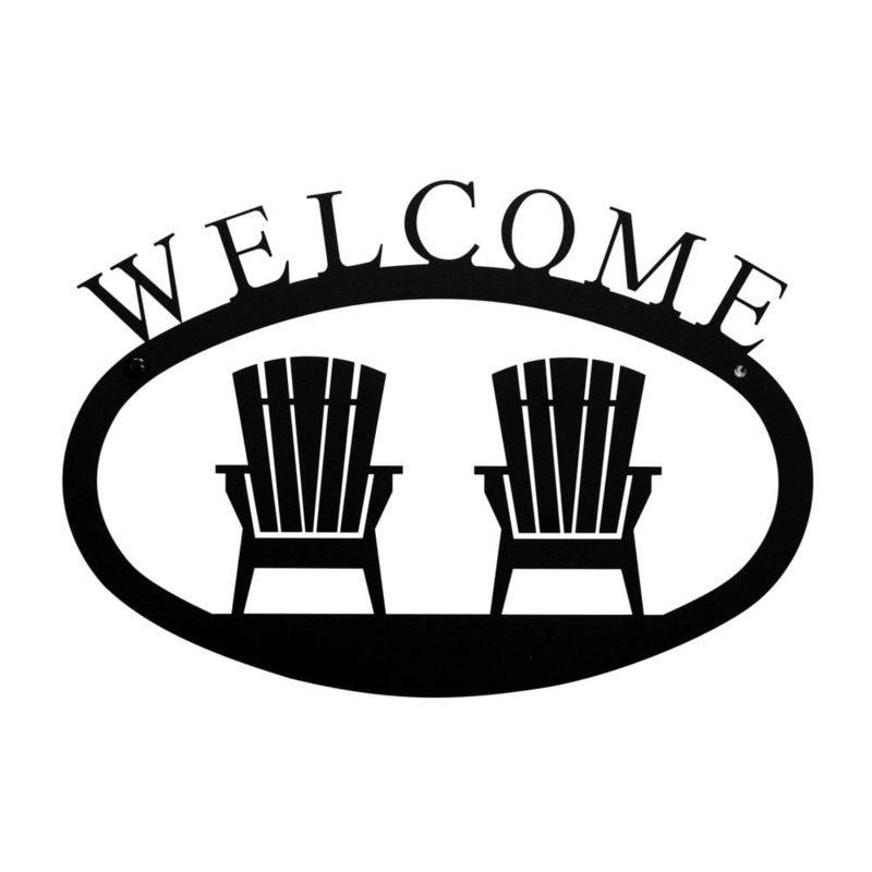 Village Wrought Iron WEL-119-S Adirondacks Welcome Sign Small