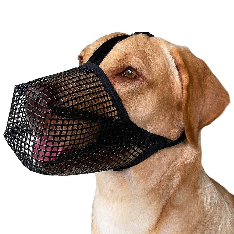 2 Pcs Size M Black Breathable Mesh Dog Muzzle – Anti-Barking, Biting & Chewing – Adjustable & Comfortable Nylon Muzzle for Dogs