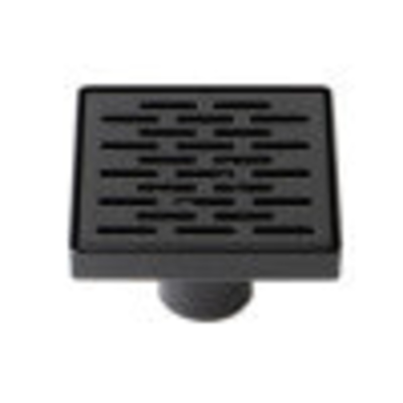 5″ x 5″ Black Matte Square Stainless Steel Shower Drain with Groove Holes