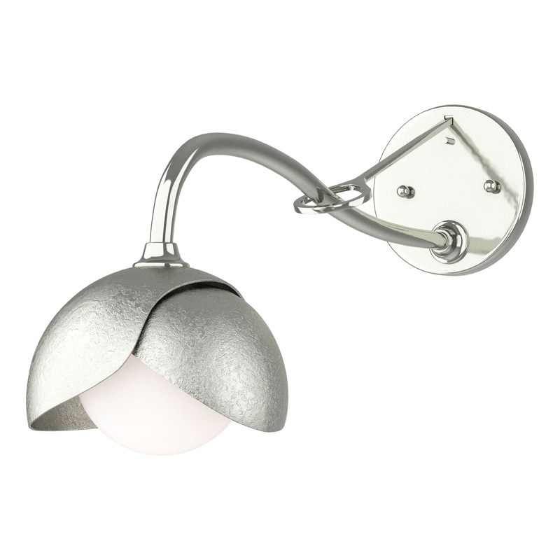 Brooklyn 1-Light Double Shade Long-Arm Sconce Sterling Sterling