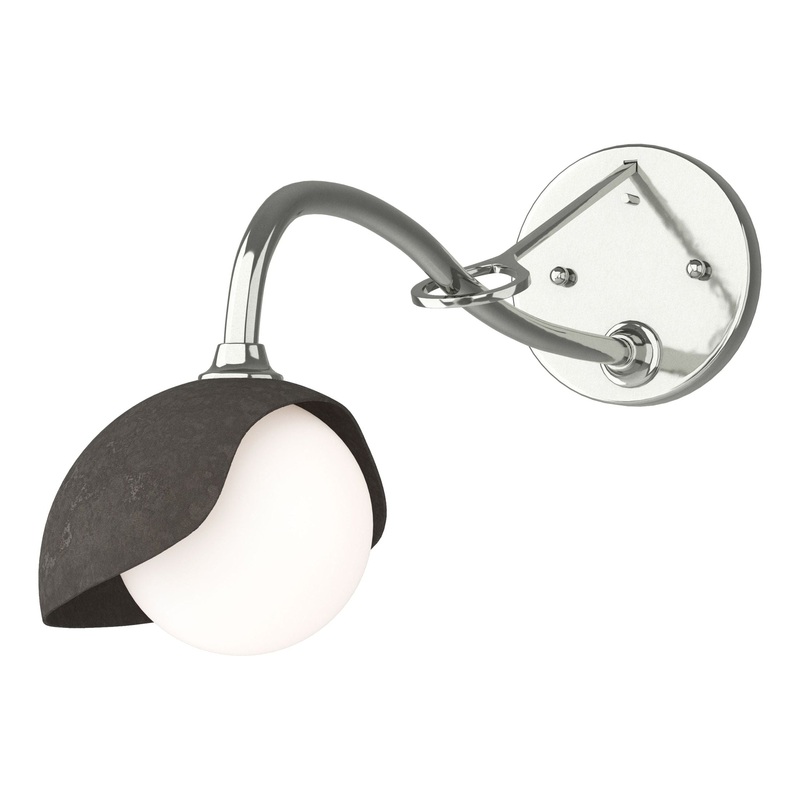 Brooklyn 1-Light Single Shade Long-Arm Sconce Sterling Dark Smoke