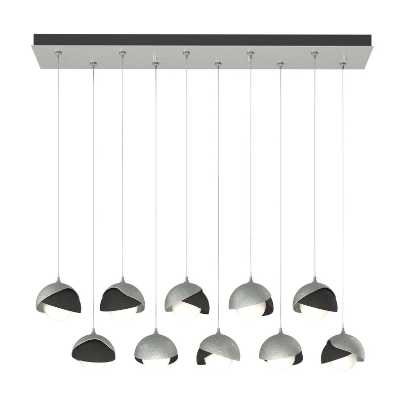 Brooklyn 10-Light Double Shade Pendant Vintage Platinum Black