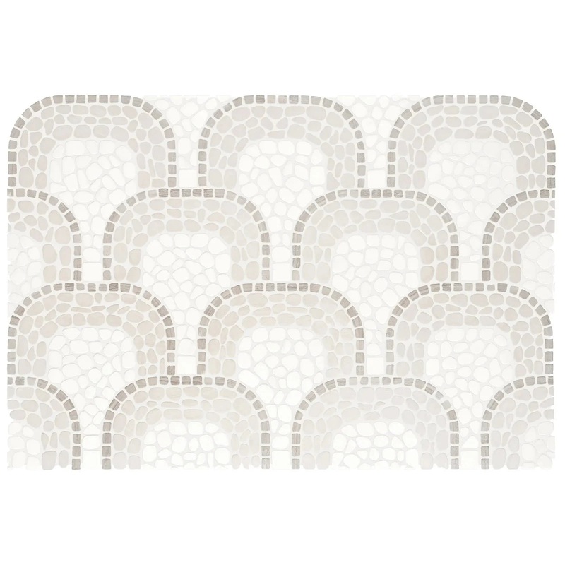 Cabana Horizon Flow – Patterned Pebble Tumbled Marble Mosaic 1 Sheet = .829 Sqft