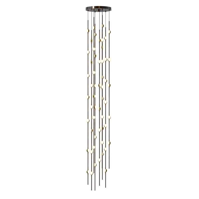 Constellation Andromeda Tall 12″ Round LED Pendant Espresso Black with White Optical Acrylic 2700K 10′ Adjustable Cord