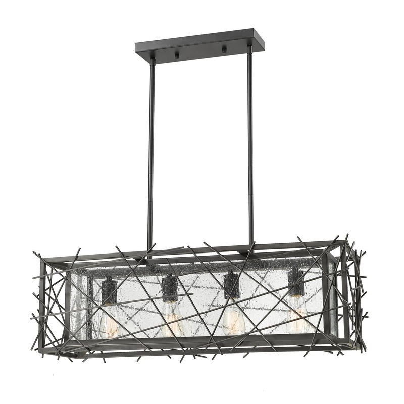 Four Light Island/Billiard from the Stanwood Collection in Bronze Finish by Z-Lite