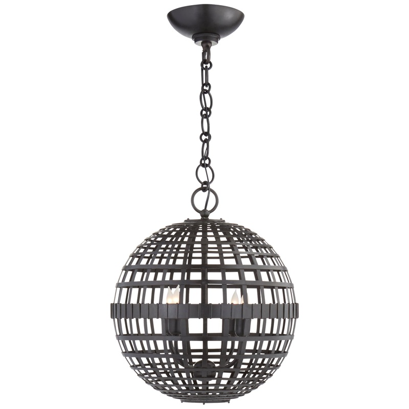 Four Light Lantern from the mill Collection in Aged Iron Finish by Visual Comfort Signature