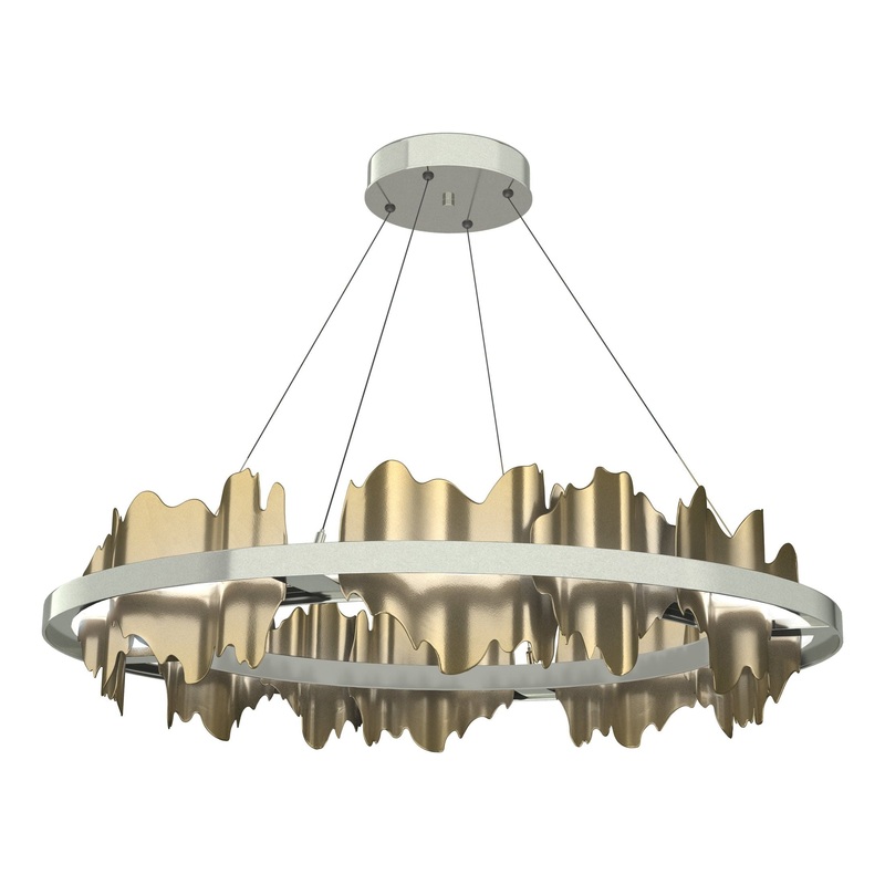 Hildene Circular LED Pendant Sterling Modern Brass