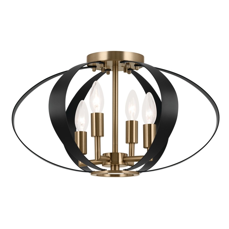 Kichler 52588CPZ Four Light Flush Mount, Champagne Bronze